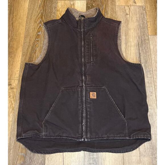 Carhartt V33-DKB Travis Scott Sherpa-Lined Full Zip Canvas Vest XL Tall - Picture 2 of 11